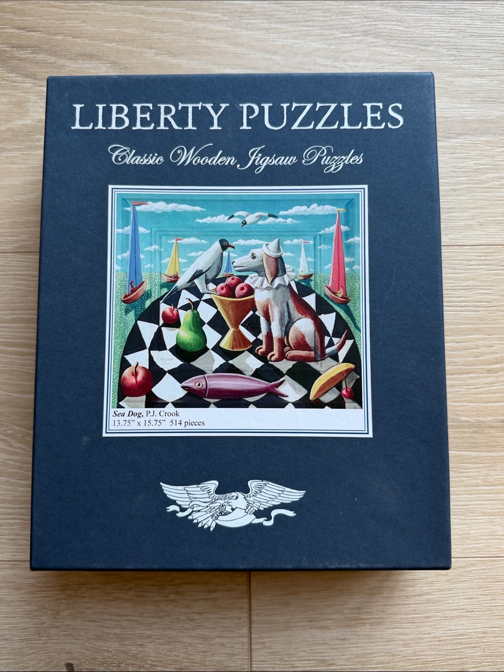 Liberty Puzzles Classic Wooden Jigsaw Puzzle - Navy Blue